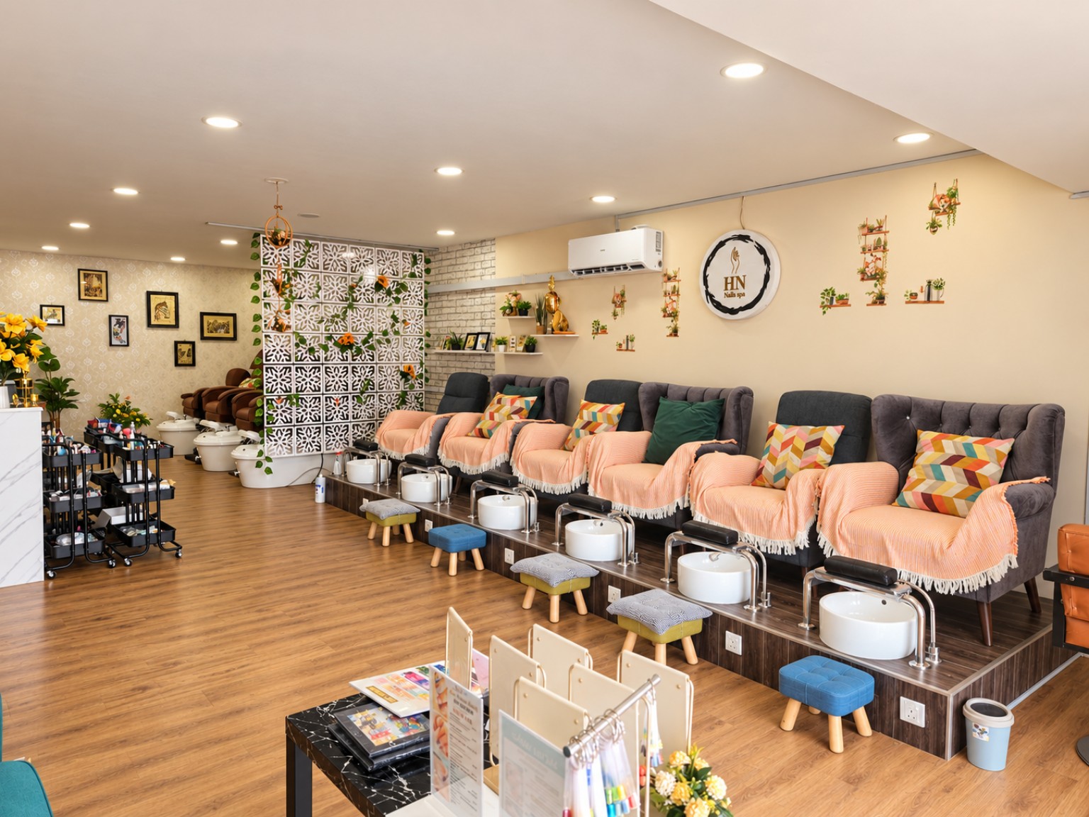 Pedicure seating area at Lisa Nguyen Beauty